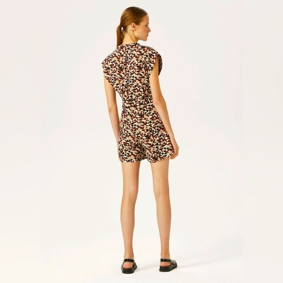 Anthropologie EXQUISE Geometric Print Linen Romper M NWOT - Picture 4 of 11